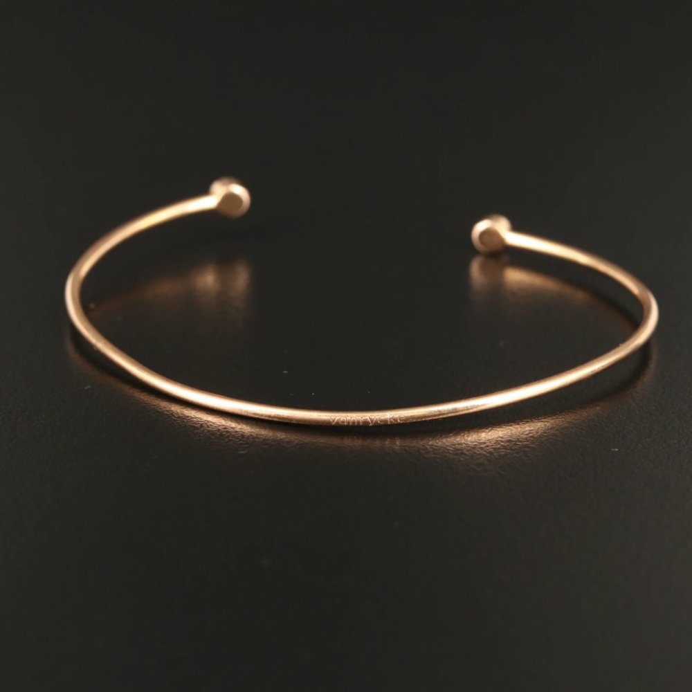 SOLD - Vanrycke Paris Mademoiselle Else 18k Gold Diamond Cuff Bracelet - Picture 5 of 14